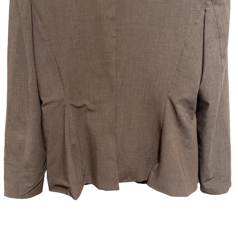 Calvin Klein Women's Brown One Button Closure Padded Blazer Size 12 - Picture 10 of 12